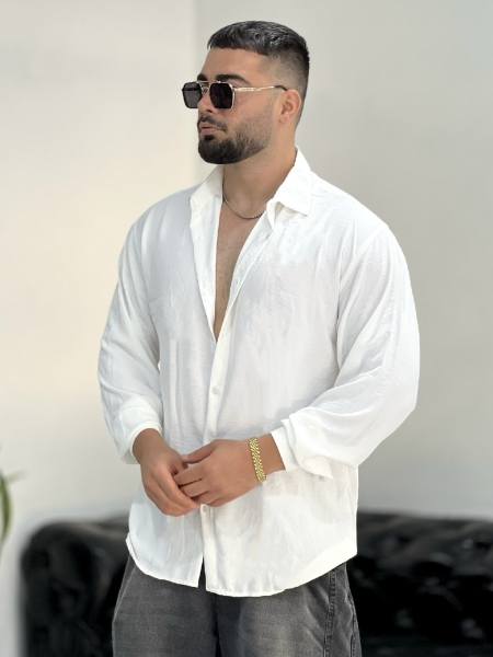 پیراهن بالنی Linen سفید