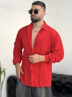پیراهن بالنی Linen قرمز