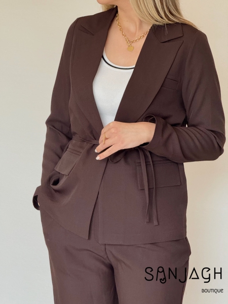 کت شلوار طرح زارا جلو گره ای