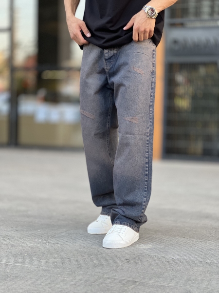 شلوار نیم بگ جین Sofi آبی کثیف کد 11