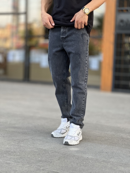 شلوار مام فیت جین Zara ذغالی تیره کد 562