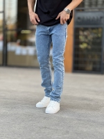 شلوار راسته جین Slim آبی سیر کد 551