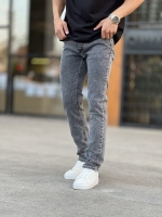 شلوار راسته جین Slim ذغالی کد 555