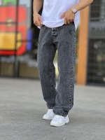 شلوار نیم بگ جین Parsa ذغالی کد 605