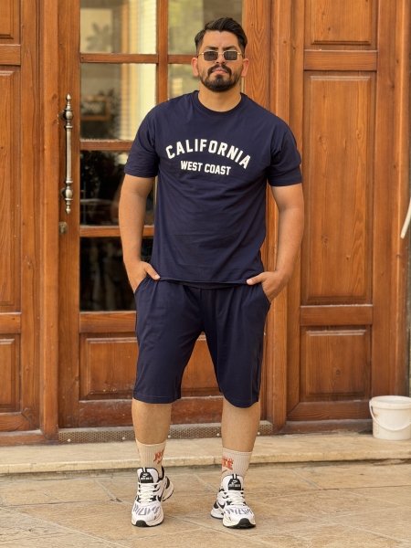 ست تیشرت شلوارک کالیفورنیا سرمه ای