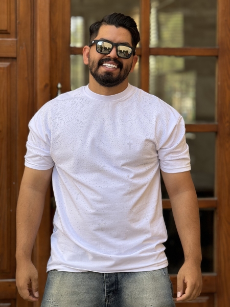 تیشرت نگین دار ستاره سفید