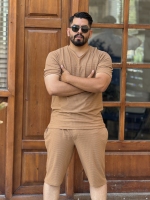 ست یقه کوبایی قهوه ای