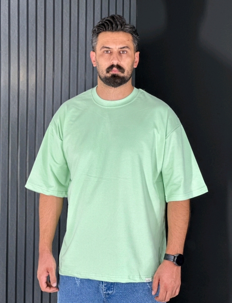 تیشرت لش قواره باکسی مردانه سبز