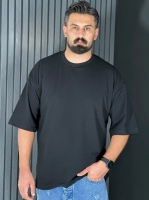 تیشرت لش قواره باکسی مردانه مشکی