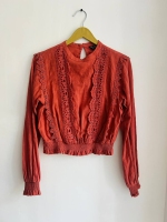 شومیز آجری خامه دوزی