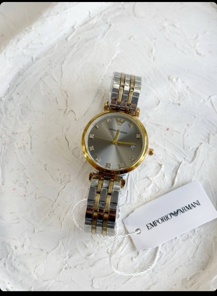 ساعت ایمپرو آرمانی صفحه دودی دسته طلایی