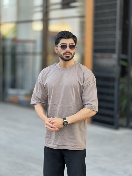 تیشرت ساده آستین سه رب Civan خاکی