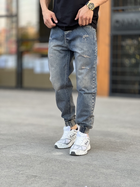 شلوار مام دمپاکش جین Sas آبی کثیف کد