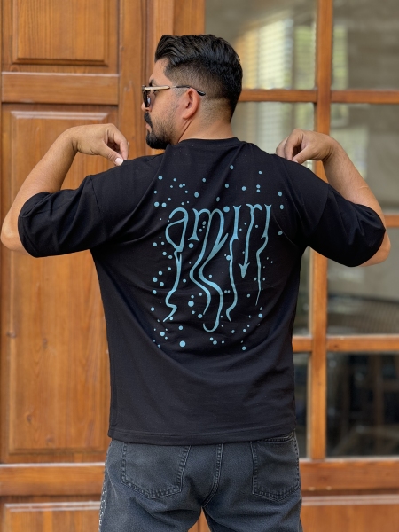 تیشرت امیری چاپ پفکی مشکی