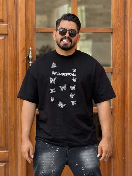 تیشرت گلدوزی پروانه مشکی