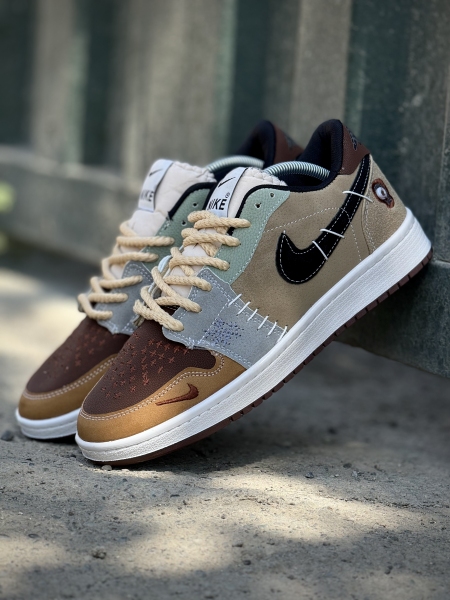 کتونی نایک وودو کرم قهوه ای طوسی