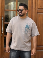 تیشرت امیری چاپ پفکی طوسی