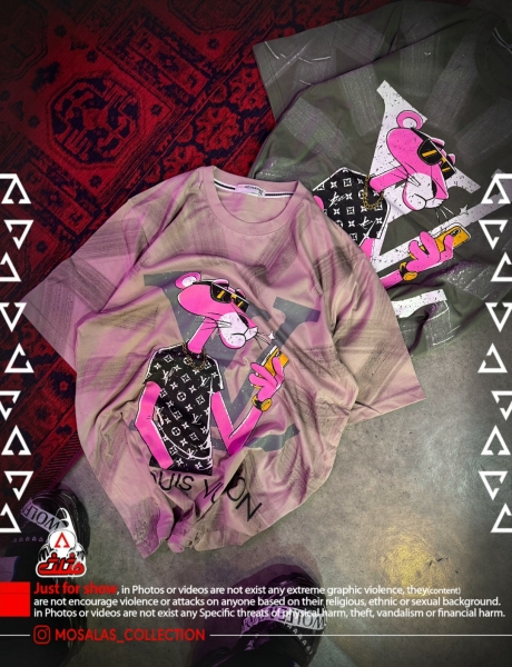 تیشرت پلنگ صورتی ال وی