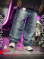 شلوار بگ جین استایل طرحدار