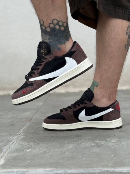 کتونی اسپرت نایک ترویس Gucci مشکی قهوه ای