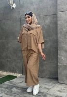 ست دوتیکه کت و شلوار شانتون شکلاتی