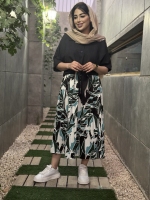 ست دوتیکه شومیز گره ای مشکی و سارافون