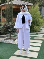 ست دوتیکه کت و شلوار کارولین سفید