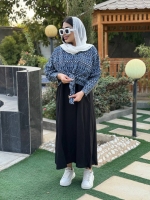 ست دو تیکه شومیز گره ای و سارافون مدل 5