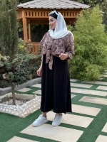 ست دو تیکه شومیز گره ای و سارافون مدل 10