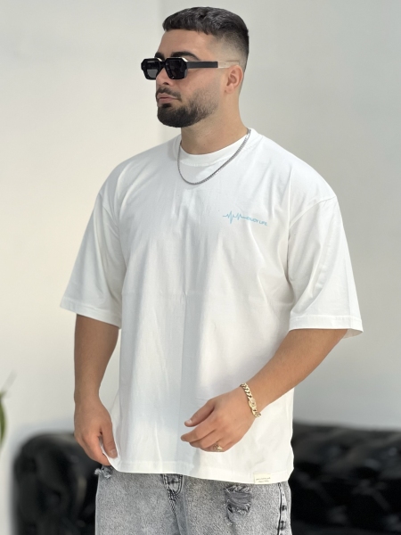 تیشرت پنبه Vawe سفید بی ام اس