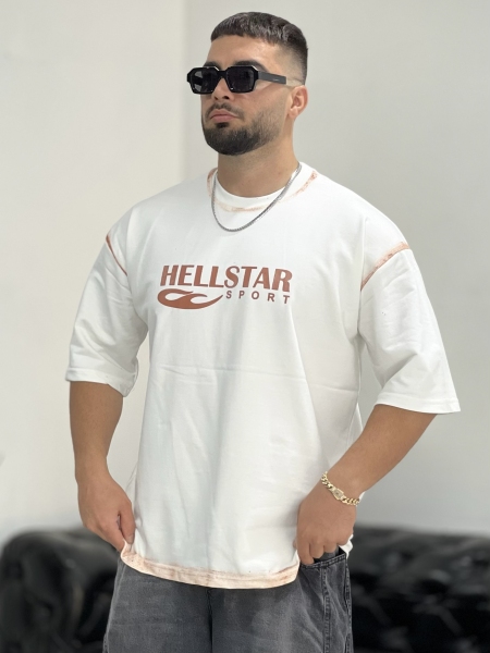 تیشرت 2نخ STAR سفید بی ام اس