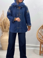 کت جین گلدوزی