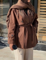 ترنچ کت کتان میدی