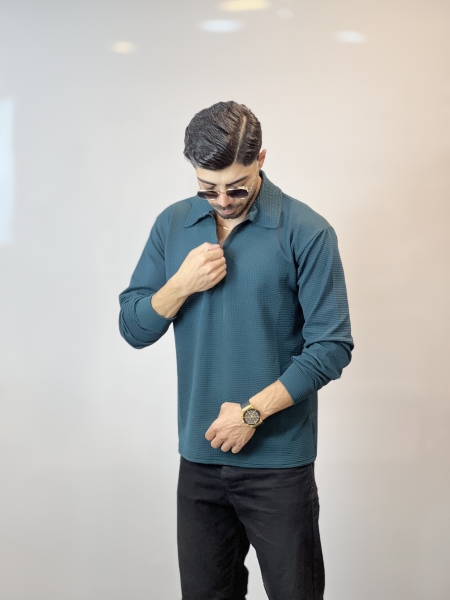 تیشرت آستین بلند نیم زیپ Yep سبز