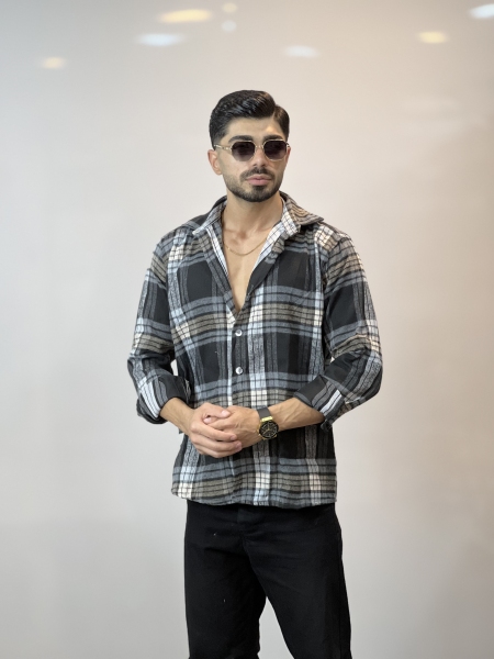 پیراهن پشمی 400 گرمی Y3 مشکی کرمی