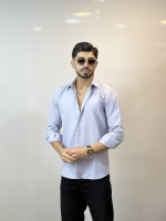 پیراهن دوشین آستین بلند کلاسیک طوسی روشن