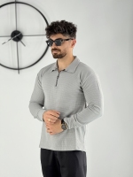 نیم زیپ مراکشی طوسی روشن
