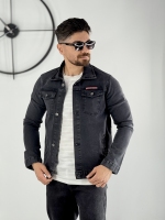 کت جین اندامی ذغالی تیره