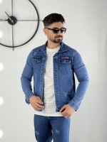 کت جین اندامی آبی