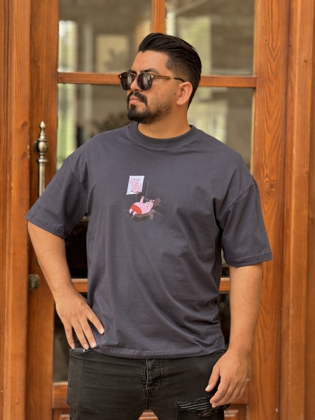 تیشرت پاتریک طوسی تیره