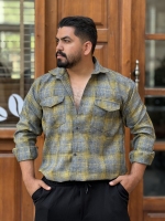 پیراهن پشمی طوسی لیمویی 2145