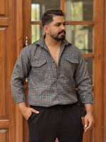 پیراهن پشمی طوسی قهوه ای 2148