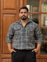 پیراهن پشمی طوسی سفید 2151