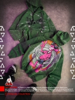 هودی سه نخ داخل کرکی پلنگ صورتی