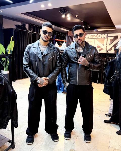 کاپشن چرم یقه انگلیسی