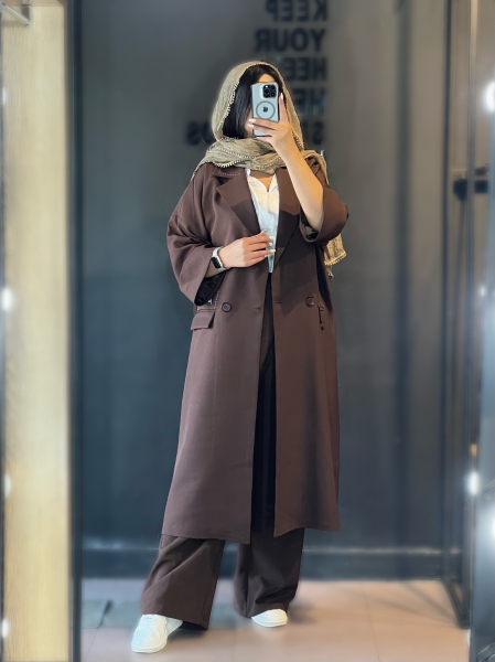 مانتو آستر دار کوک دوزی پاییزه