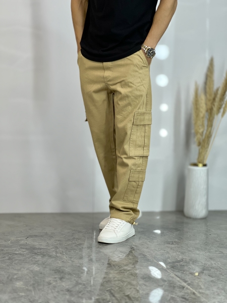 شلوار کارگو هشت جیب Alpha کرمی