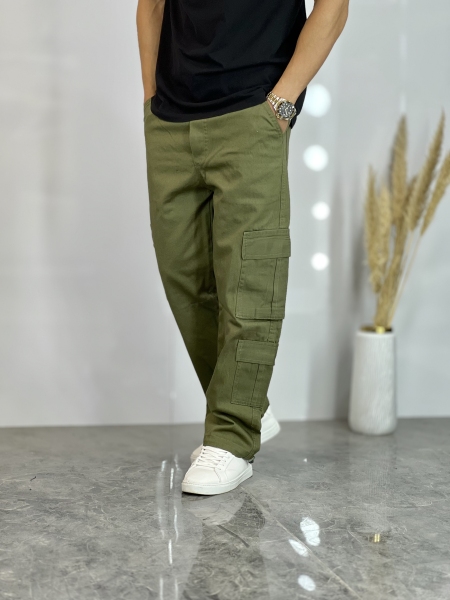 شلوار کارگو هشت جیب Alpha سبز ارتشی