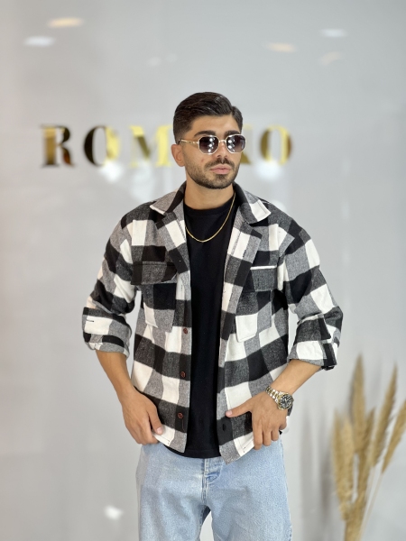 کت پشمی 800 گرمی im مشکی سفید