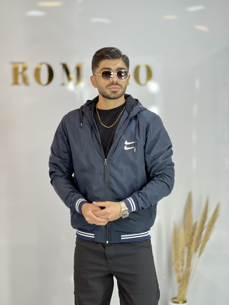 سویشرت بادگیر داخل خز Nazari سرمه ای